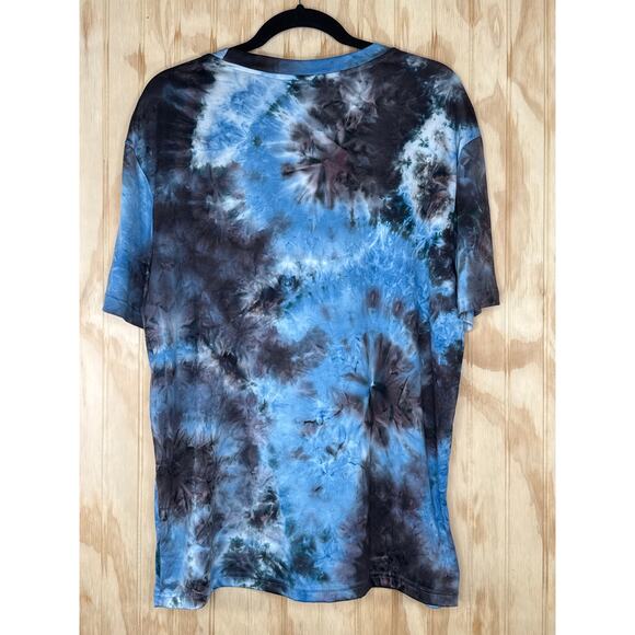 Romwe Sapstudio Skull Tie-Dye Graphic Tee Dominate Worldwide Size Large Goth Y2K - Picture 3 of 6